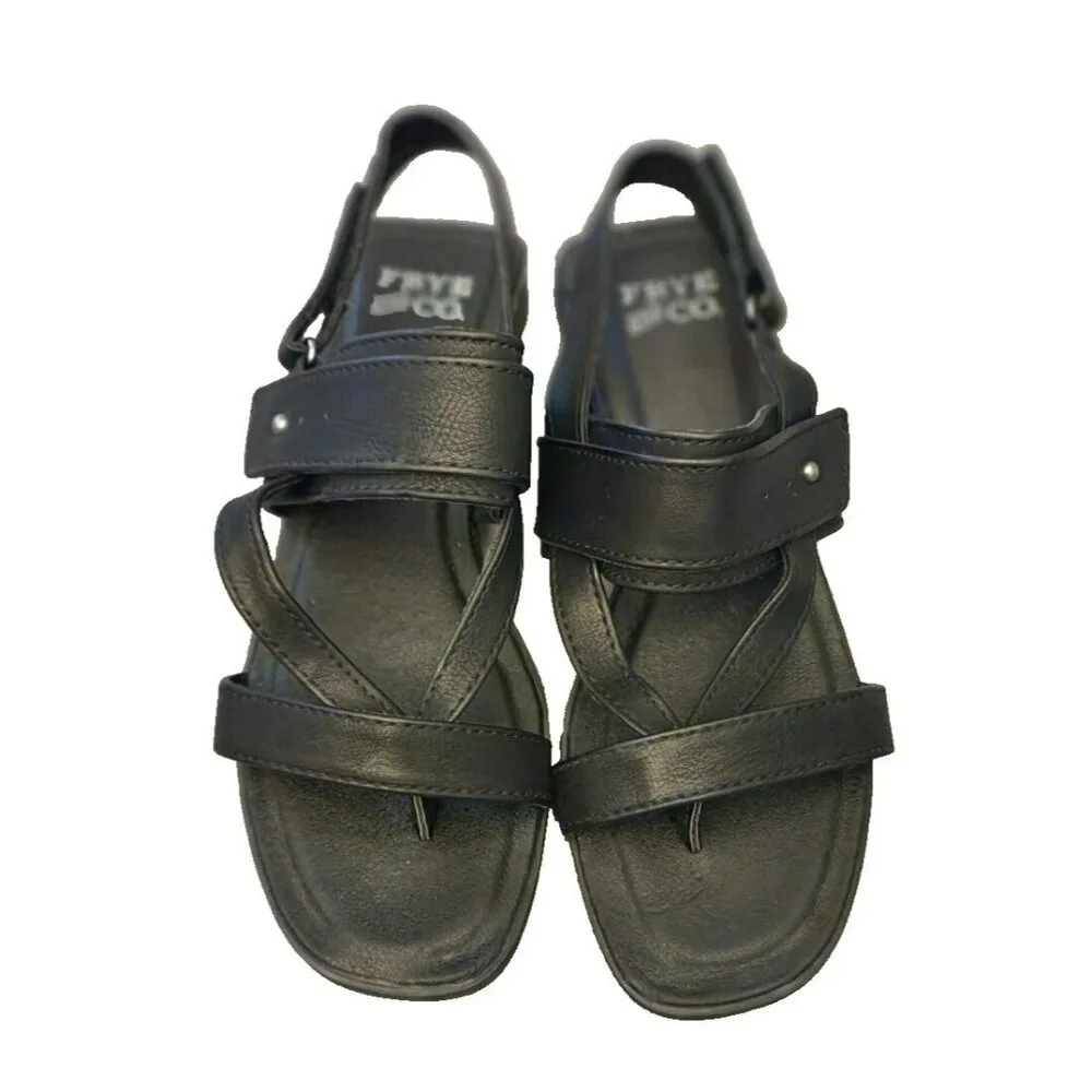 Frye and Co. Cassia Flat Sandals Black Adjustable Strap Size 6 M - Picture 9 of 9